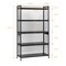 Tall Narrow Bookcase with Enclosed Storage, 4-Door Metal Mesh Cabinet for Living Room Bedroom